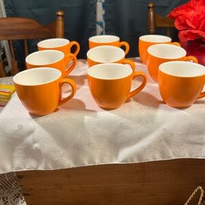 Orange Ceramic Coffee Mug Set